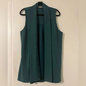 Soft Surroundings solid long sleevelesss cardigan  deep teal size PL (SW 111)